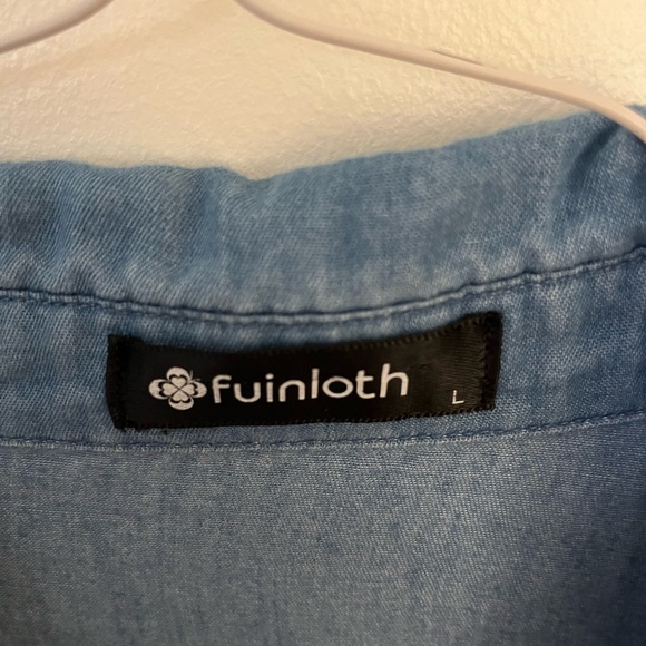 Fuinloth size L blue button down shirt. EUC. - Picture 5 of 10